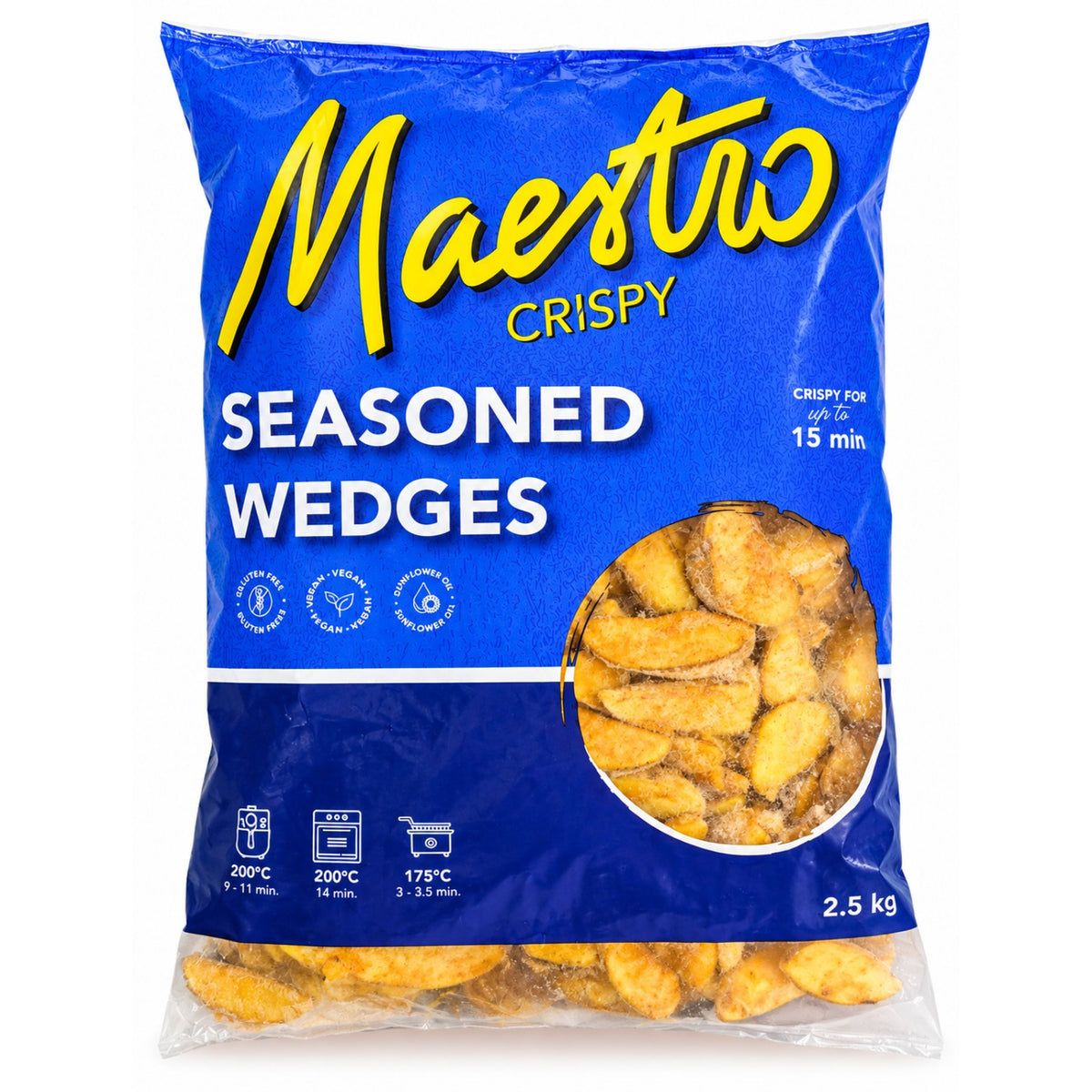 Maestro Crispy Seasoned Wedges 2.5 KG